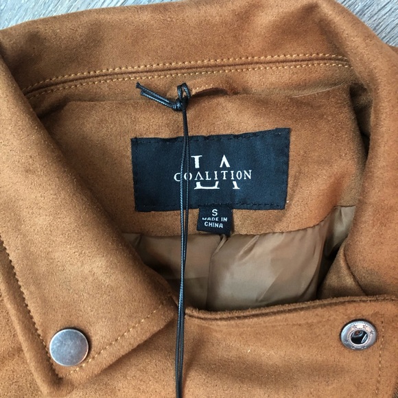 New! LA Coalition Faux suede jacket - Picture 2 of 7